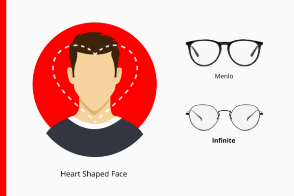 Round glasses on heart shaped face sale